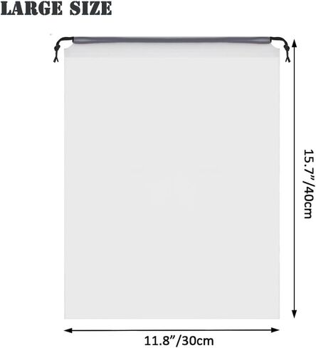 12 قطعة من حقائب الأحذية الشفافة للسفر مقاس 11.8 بوصة × 15.7 بوصة، حقائب أحذية شفافة قابلة للحمل للتخزين بحبل، حقائب كبيرة برباط للسفر للرجال والنساء in Kuwait