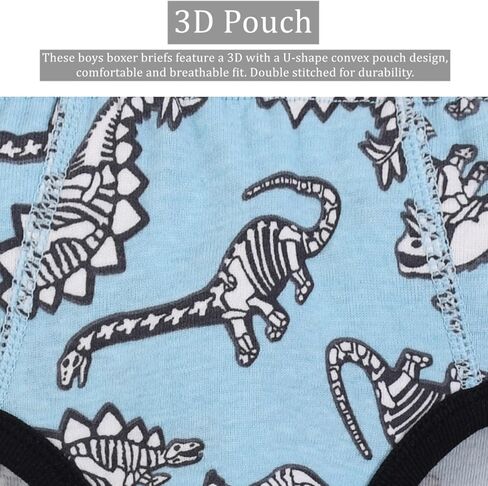 Boys Fashion Soft 100% Cotton Tagless Brief 5 Pack Breathable Underwear for Little Kid Boys in Saudi Arabia