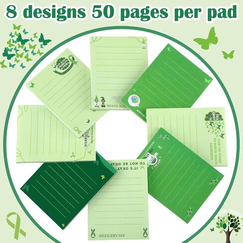 32 Pads Mental Health Sticky Notes Mental Health Stickers Reminder Laptop Decals Positive Psychology Affirmations Feelings Mental Health Decor for Coworkers Kids Teen School(Fresh) in Kuwait