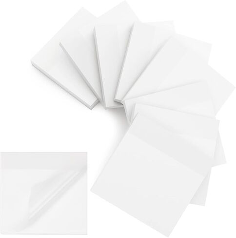 EOOUT 3X3 Inch 900 Pcs, Transparent Sticky Notes, 18 Packs Clear Self-Stick Notes, Waterproof Translucent Memo Note Pads, Easy to Post at Home, Office in Saudi Arabia