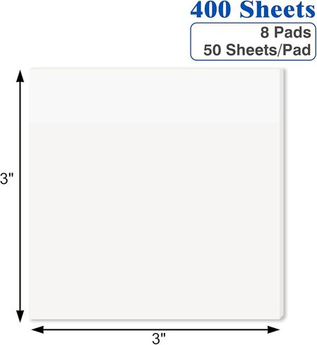 EOOUT 3X3 Inch 900 Pcs, Transparent Sticky Notes, 18 Packs Clear Self-Stick Notes, Waterproof Translucent Memo Note Pads, Easy to Post at Home, Office in Saudi Arabia
