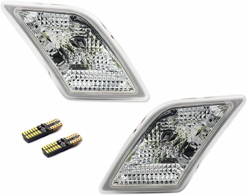GTINTHEBOX CAN-bus Error Free Clear Lens Side Marker Lamps with Pure White LED Lights for 2008-2011 Mercedes Benz W204 C250 C300 C350,2008-2013 C63 AMG in Kuwait