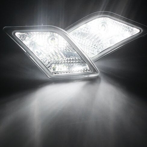 GTINTHEBOX CAN-bus Error Free Clear Lens Side Marker Lamps with Pure White LED Lights for 2008-2011 Mercedes Benz W204 C250 C300 C350,2008-2013 C63 AMG in Kuwait