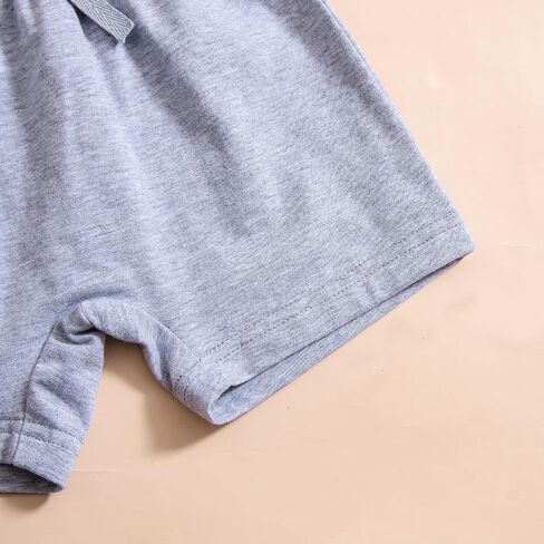 3 Pack Baby Boy Shorts Solid Cotton Short with Drawstring Casual Summer Bottoms Pants in Saudi Arabia