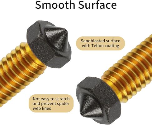 10Pcs V6 Volcano PTFE Nozzles 0.4/0.6/0.8/1.0mm M6 Thread Hotend Extruder PTFE Coating Volcano Nozzle for Artillery Genius, Sidewinder X1, X2, for Anycubic Vyper, Kobra Plus, Kobra Max in Kuwait