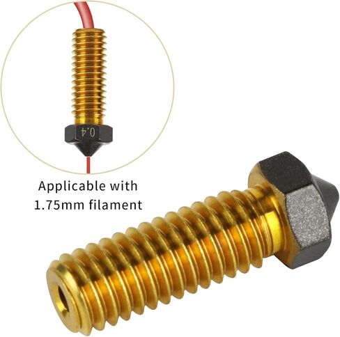 10Pcs V6 Volcano PTFE Nozzles 0.4/0.6/0.8/1.0mm M6 Thread Hotend Extruder PTFE Coating Volcano Nozzle for Artillery Genius, Sidewinder X1, X2, for Anycubic Vyper, Kobra Plus, Kobra Max in Kuwait