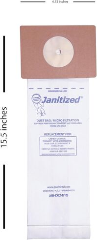 أكياس فلتر مكنسة جانيتيزد مصممة لتناسب نوبلز لايت تراك/تينانت فايبر، 100/كرتون in Kuwait