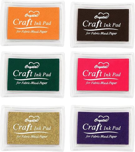 Prasacco 6 Pcs Ink Pads for Stamping, Washable Stamp Ink Pad Ink Pads for Kids DIY Multicolor Ink Pads Finger Print Crafts Stamp Pad for Rubber Stamps, Paper, Scrapbooking, Wood Fabric (Style 2) in Saudi Arabia
