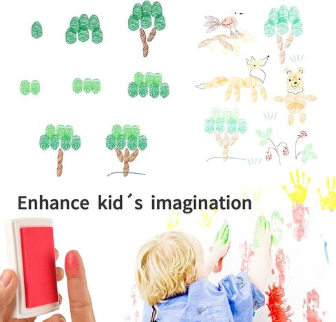 Prasacco 6 Pcs Ink Pads for Stamping, Washable Stamp Ink Pad Ink Pads for Kids DIY Multicolor Ink Pads Finger Print Crafts Stamp Pad for Rubber Stamps, Paper, Scrapbooking, Wood Fabric (Style 2) in Saudi Arabia