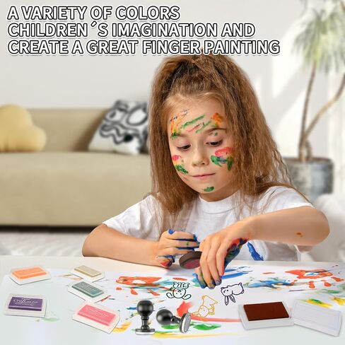 Prasacco 6 Pcs Ink Pads for Stamping, Washable Stamp Ink Pad Ink Pads for Kids DIY Multicolor Ink Pads Finger Print Crafts Stamp Pad for Rubber Stamps, Paper, Scrapbooking, Wood Fabric (Style 2) in Saudi Arabia