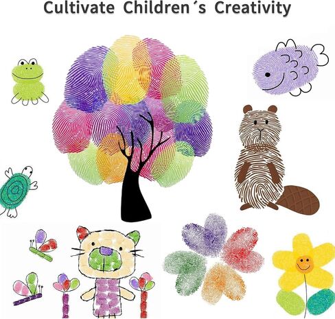 Prasacco 6 Pcs Ink Pads for Stamping, Washable Stamp Ink Pad Ink Pads for Kids DIY Multicolor Ink Pads Finger Print Crafts Stamp Pad for Rubber Stamps, Paper, Scrapbooking, Wood Fabric (Style 2) in Saudi Arabia