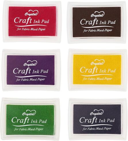 Prasacco 6 Pcs Ink Pads for Stamping, Washable Stamp Ink Pad Ink Pads for Kids DIY Multicolor Ink Pads Finger Print Crafts Stamp Pad for Rubber Stamps, Paper, Scrapbooking, Wood Fabric (Style 2) in Saudi Arabia