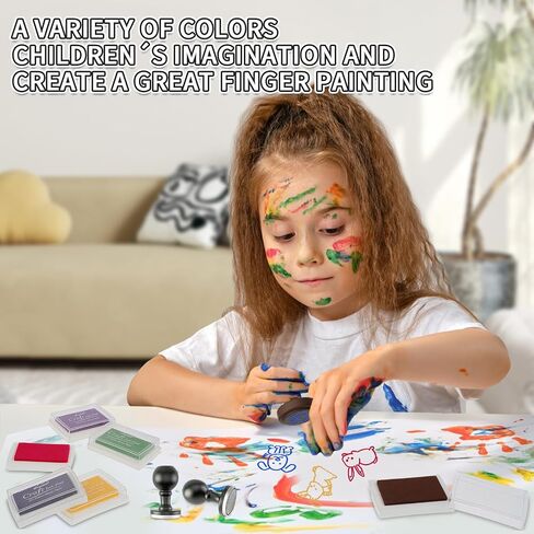 Prasacco 6 Pcs Ink Pads for Stamping, Washable Stamp Ink Pad Ink Pads for Kids DIY Multicolor Ink Pads Finger Print Crafts Stamp Pad for Rubber Stamps, Paper, Scrapbooking, Wood Fabric (Style 2) in Saudi Arabia