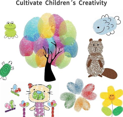 Prasacco 6 Pcs Ink Pads for Stamping, Washable Stamp Ink Pad Ink Pads for Kids DIY Multicolor Ink Pads Finger Print Crafts Stamp Pad for Rubber Stamps, Paper, Scrapbooking, Wood Fabric (Style 2) in Saudi Arabia