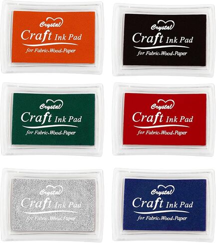 Prasacco 6 Pcs Ink Pads for Stamping, Washable Stamp Ink Pad Ink Pads for Kids DIY Multicolor Ink Pads Finger Print Crafts Stamp Pad for Rubber Stamps, Paper, Scrapbooking, Wood Fabric (Style 2) in Saudi Arabia