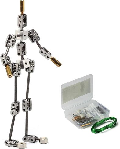 Diy Studio Stop Motion Armature Kits | Metal Puppet Figure for Character Design Creation | Not-Ready Studio Armature Kits Very Easy to Assemble for Stop Motion Animation or Just Fun | 160 mm Tall in Saudi Arabia