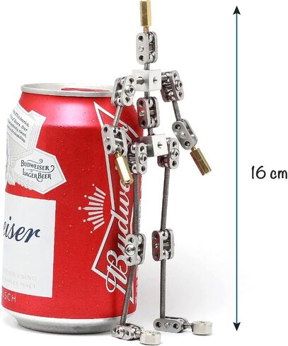 Diy Studio Stop Motion Armature Kits | Metal Puppet Figure for Character Design Creation | Not-Ready Studio Armature Kits Very Easy to Assemble for Stop Motion Animation or Just Fun | 160 mm Tall in Saudi Arabia