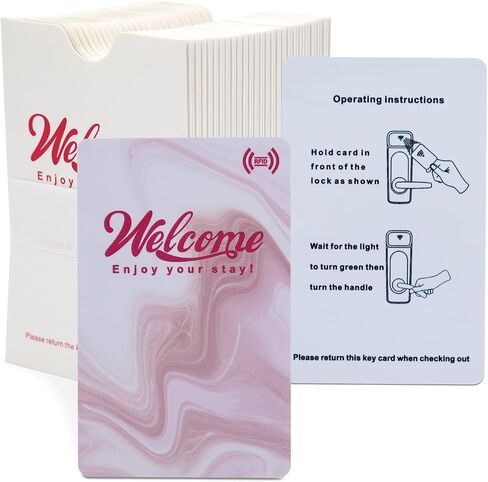 Hotel & Motel RFID Key Card, Contactless Motel Key Card with Envelopes Sleeve Welcome Enjoy Your Stay(200 Pack Cards, 50 Sleeves for Gift), Green in Saudi Arabia