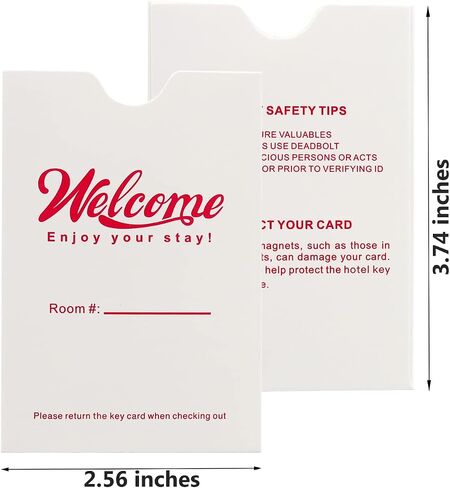 Hotel & Motel RFID Key Card, Contactless Motel Key Card with Envelopes Sleeve Welcome Enjoy Your Stay(200 Pack Cards, 50 Sleeves for Gift), Green in Saudi Arabia