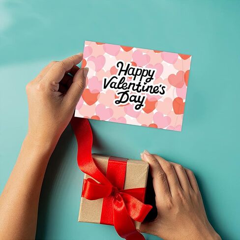 Andaz Press 12 Pack Assorted Happy Valentine's Day Gift Card Holders 4.25 x 3-Inch Pink Red Credit Card Size Sleeves, Valentines Day Gift Card Holder for Kids, Teacher Valentine Card in Saudi Arabia