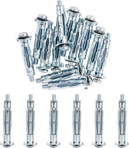 ISPINNER 20 قطعة M4x32mm مسامير تثبيت جدارية من الفولاذ المطلي بالزنك مولي بولت مجوفة للجدران الجافة والجص والبلاط in Kuwait