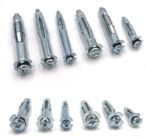 ISPINNER 20 قطعة M4x32mm مسامير تثبيت جدارية من الفولاذ المطلي بالزنك مولي بولت مجوفة للجدران الجافة والجص والبلاط in Kuwait