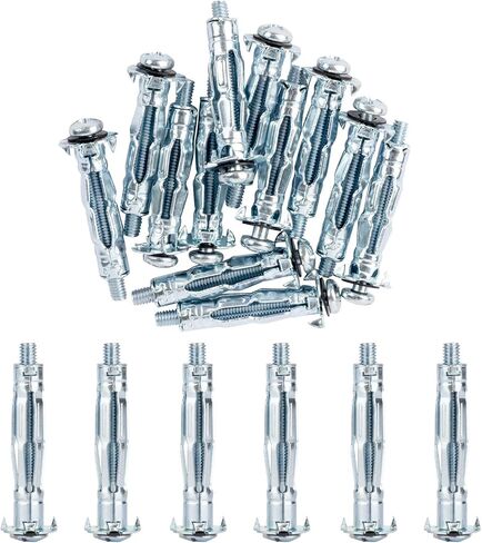 ISPINNER 20 قطعة M4x32mm مسامير تثبيت جدارية من الفولاذ المطلي بالزنك مولي بولت مجوفة للجدران الجافة والجص والبلاط in Kuwait