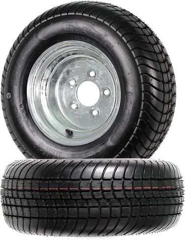 eCustomRim 2-Pack Trailer Tire Rim 20.5X8-10 205/65-10 20.5X8.0-10 5 Lug E عجلة مجلفنة - ضمان لمدة عامين مع جانب الطريق مجانًا in Saudi Arabia
