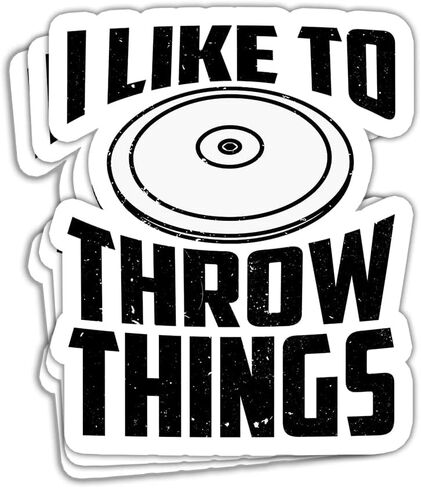 (3 قطع) ملصق أحب رمي الأشياء، ملصق رمي القرص المضحك، ملصق رمي القرص للمسار والميدان، ملصق رياضي رياضي، قاذف القرص المضحك، هدايا ديكورات لنافذة زجاجات الكمبيوتر المحمول in Kuwait