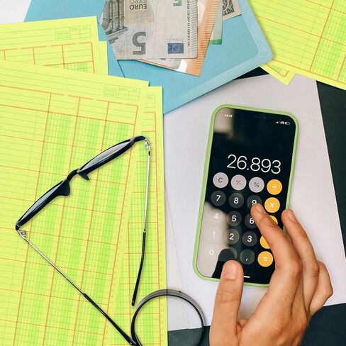80 ورقة/160 صفحة أوراق دفتر الأستاذ بحجم الحروف لـ 3 مجلدات حلقية، ورق دفتر محاسبة مزدوج الجوانب 3 أعمدة لحسابات الأعمال المنزلية والمكاتب، 8.5 × 11 بوصة in Saudi Arabia