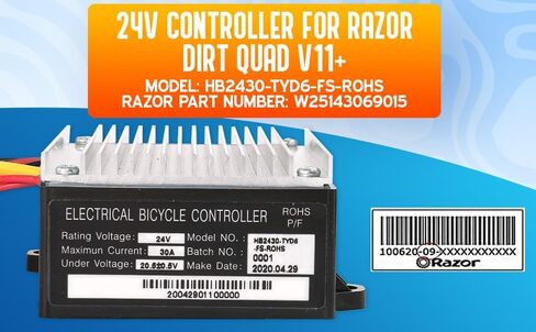 وحدة تحكم لـ Razor Dirt Quad - وحدة تحكم 24 فولت HB2430-TYD6-FS-ROHS لـ Razor Dirt Quad الإصدار 11 وما فوق، 5 موصلات مع موصل خانق 6 دبابيس - جزء OEM W25143069015 in Kuwait