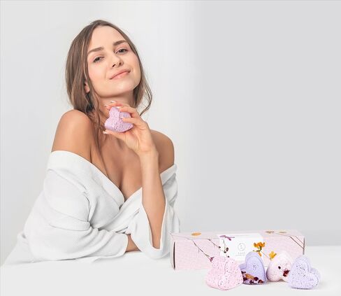Lizush Luxury Spa Gift Basket And Self Care Gifts For Women With Mint, Lavender, Grapefruit, And Eucalyptus Heart-Shaped Shower Steamers With Box and Card - Personalized - 5 Piece Set in Saudi Arabia