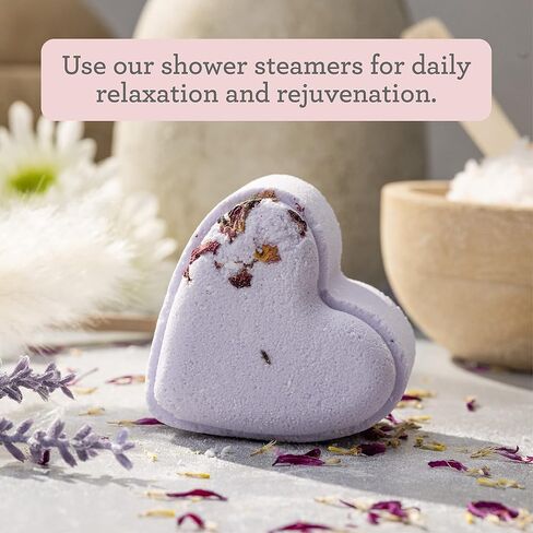 Lizush Luxury Spa Gift Basket And Self Care Gifts For Women With Mint, Lavender, Grapefruit, And Eucalyptus Heart-Shaped Shower Steamers With Box and Card - Personalized - 5 Piece Set in Saudi Arabia