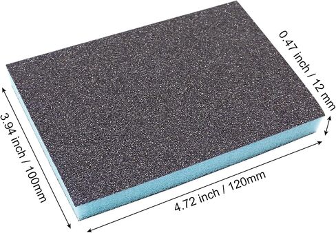 12 Pcs 100 Grit Sanding Sponge Medium Sanding Block, Wet Dry Sanding Sponge Washable Sanding Sponge, Reusable Sanding Pads Polish Sanding Sponge for Wood Metal Furniture in Saudi Arabia