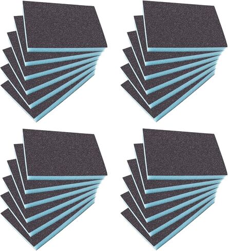 12 Pcs 100 Grit Sanding Sponge Medium Sanding Block, Wet Dry Sanding Sponge Washable Sanding Sponge, Reusable Sanding Pads Polish Sanding Sponge for Wood Metal Furniture in Saudi Arabia