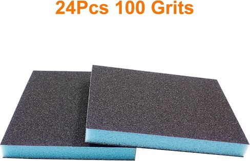 12 Pcs 100 Grit Sanding Sponge Medium Sanding Block, Wet Dry Sanding Sponge Washable Sanding Sponge, Reusable Sanding Pads Polish Sanding Sponge for Wood Metal Furniture in Saudi Arabia