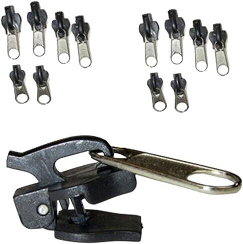 12Pcs Black Universal Instant Fix Zipper Repair Kit Replacement Zip Slider Teeth Zippers Resistant Design Arts, Crafts and Sewing, Fasteners, Zipper Repair Kit, Sewing Notions and Supplies, Fasteners in Saudi Arabia