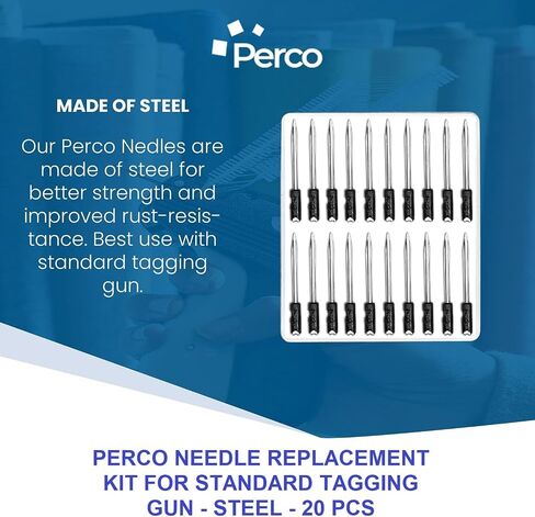 Perco NZ-204P Standard Tagging Gun Needles Replacement Kit, Steel (5 Needles) in Saudi Arabia