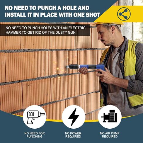 100pcsManual Steel Nails Wall Fastening Cable ducts Fixed Slotting Device Nail Gun Parts kit (16mm)… in Saudi Arabia