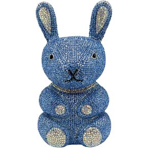 Women Cute Rabbit Shape Rhinestone Evening Bag Chic Animal Crystal Clutch Glitter Full Diamond Purse for Prom Party in Kuwait