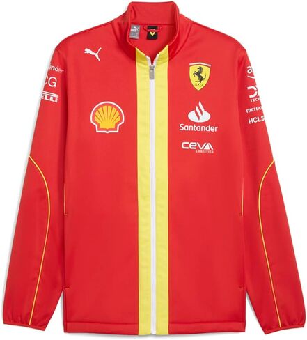 جاكيت PUMA رجالي Scuderia Ferrari Team Softshell ملابس خارجية رياضية كاجوال قابلة للتنفس - أحمر - مقاس M in Saudi Arabia