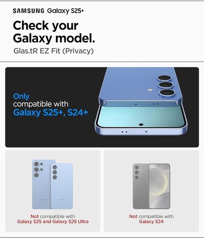 واقي شاشة من الزجاج المقوى من Spigen [GlasTR EZ FIT - الخصوصية] مصمم لهاتف Galaxy S24 [صديق للحافظة] - عبوتان in Saudi Arabia
