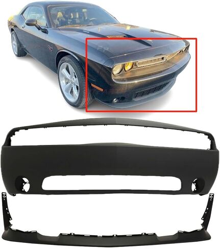 FitParts متوافقة مع مجموعة أغطية المصد الأمامي 2011-2014 Dodge Challenger R/T SRT8 SE SXT SXT Plus، عاكس سفلي Texturd CH1000994 CH1095121، 68109836AB 68109837AA in Saudi Arabia