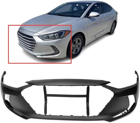 FitParts Compatible With Front Bumper Cover 2017-2018 Hyundai Elantra GL GLS LE L SE SEL Limited USA Built Sedan 17 18. New, Primed and Ready for Paint. W/o Parking Aid Sensor Holes. in Saudi Arabia