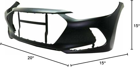 FitParts Compatible With Front Bumper Cover 2017-2018 Hyundai Elantra GL GLS LE L SE SEL Limited USA Built Sedan 17 18. New, Primed and Ready for Paint. W/o Parking Aid Sensor Holes. in Saudi Arabia