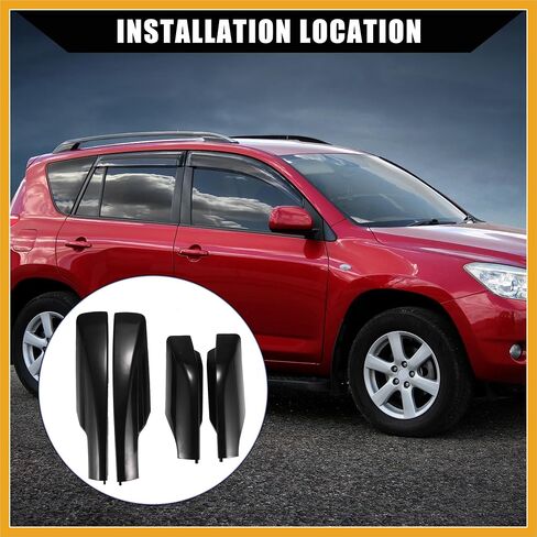 Upper/Roof Rack Rails End Cap Protection Cover Shell for Toyota RAV4 2006-2012 / Rails End Covers Shell Cap / 4 Pcs/Black Replacement in Saudi Arabia