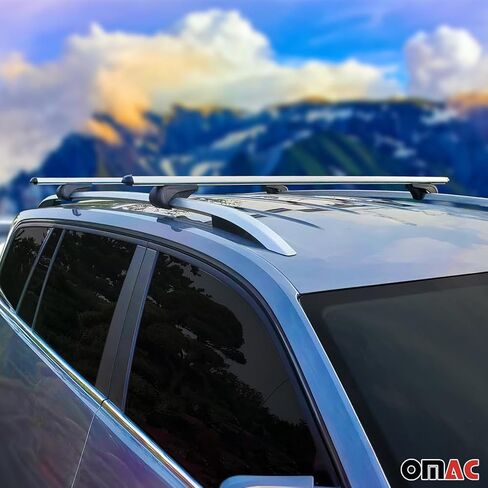 OMAC Roof Rack Cross Bars for Cadillac SRX 2004-2016 Lockable 165Lbs Metal Black 2Pcs fits Cargo Carriers Kayak Canoe Bike Snowboard in Saudi Arabia