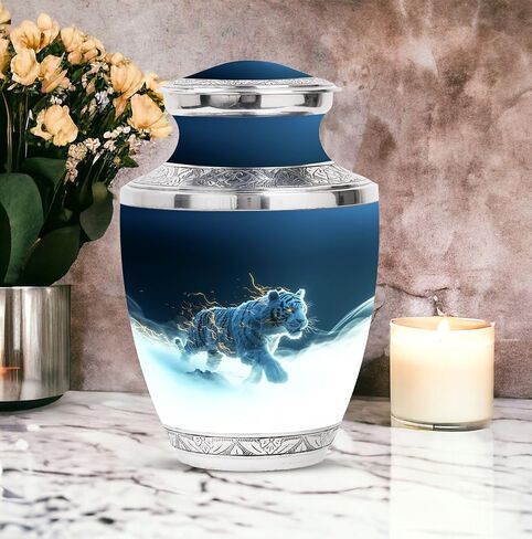 Tiger Urn - Cremation Urn Human Ashes - Burial Urns for Adult Human Ashes - Urn for Human Ashes - Ashes Holder (10 inch Pack of 1) in Saudi Arabia