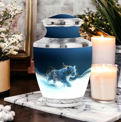 Tiger Urn - Cremation Urn Human Ashes - Burial Urns for Adult Human Ashes - Urn for Human Ashes - Ashes Holder (10 inch Pack of 1) in Saudi Arabia