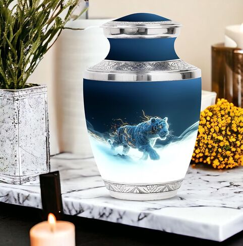 Tiger Urn - Cremation Urn Human Ashes - Burial Urns for Adult Human Ashes - Urn for Human Ashes - Ashes Holder (10 inch Pack of 1) in Saudi Arabia